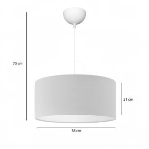 Chandelier with one lamp Pwl-1091 E27 in cream shade D38x21cm