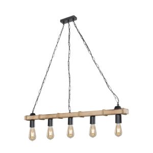 Chandelier with five lamps Lagoon E27 in brown lampshade 100x8.5x10.5cm