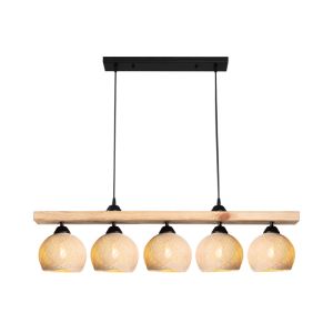 Chandelier with five lamps Salote E27 in brown-cream shade 100x18x24cm