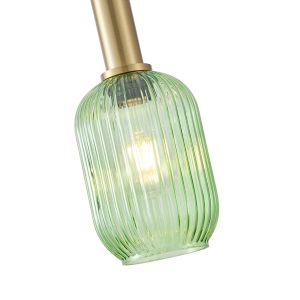 Chandelier with embossed glass 1xε27 Max15w 130x200x1200mm green Arte Illumina Topaz