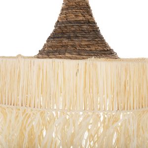Chandelier with fringes Hm7854 made of dried palm leaves D51x37hcm