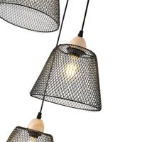 Chandelier with rosette, metal, 3 lamps, 3xe27, max. 15w, 370x370x1260 mm, black, Arte Illumina Net