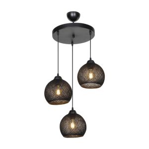 Chandelier with three lamps Pwl-0973 I E27 black D35x18cm