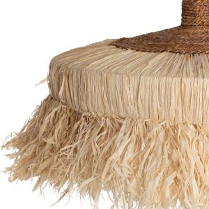 Chandelier with cylindrical shade made of sisal fibers in natural color 80x80x45hcmhm7790