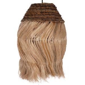 Cylindrical chandelier made of natural abaca boho style 30x30x45hcmhm7763