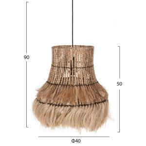 Cylindrical chandelier made of natural abaca boho style 40x40x50hcm Hm7770