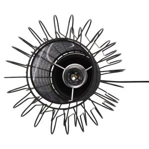 Chandelier black metal and white textile D24x130hcm Hm4087