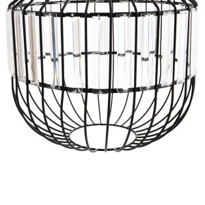 Chandelier black metal and glass D29x38-137hcm Hm4093