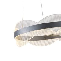 Chandelier, acrylic, round, Led, 48w, 4320lm, 3000k, Φ400mm, silver, Arte Illumina Torino