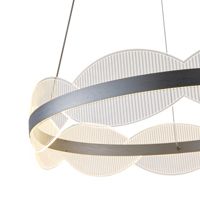 Chandelier, acrylic, round, Led, 60w, 5400lm, 3000k, Φ600mm, silver, Arte Illumina Torino