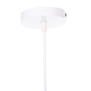 Chandelier, white metal - wooden detail, D22x115hcm Hm4149
