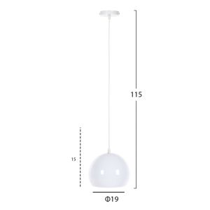 Chandelier, white metal -bell, 19x19x115hcm Hm4108