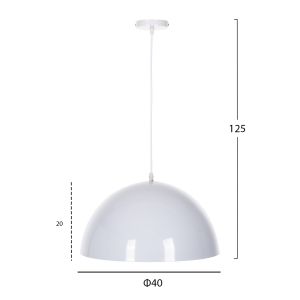 Chandelier, white metal round, D40x125hcm Hm4079