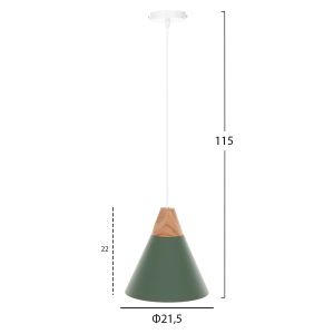 Chandelier, green metal, D21.5x115hcm Hm4152