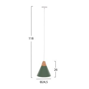 Chandelier, green metal, D25x118hcm Hm4147