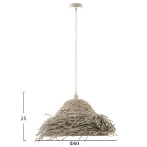 Chandelier, seagrass in bleached white, D50x25-135hcm Hm4349