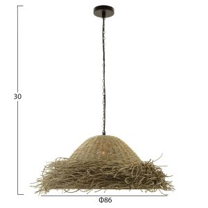 Chandelier, seagrass in natural color, D72x30-140hcm Hm4347