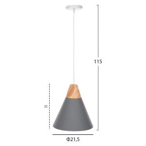 Chandelier, gray metal, D21.5x115hcm Hm4150