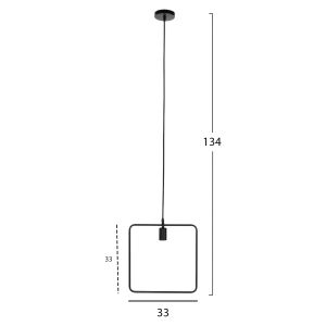 Chandelier, black metal, 33x33x134hcm Hm4095