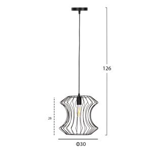 Chandelier, black metal, D30x126hcm Hm4112