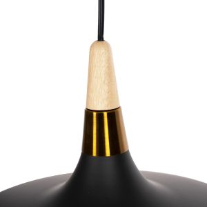 Chandelier, black metal-wood detail on top, 35x35x112hcm Hm4080