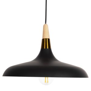 Chandelier, black metal-wood detail on top, 35x35x112hcm Hm4080