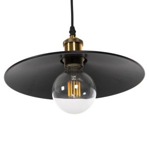 Chandelier, black metal-gold detail on top, D30x109hcm Hm4162