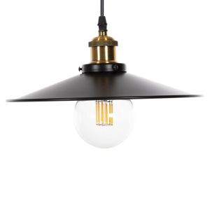 Chandelier, black metal-gold detail on top, D30x109hcm Hm4162