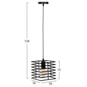 Chandelier, black metal, 16x16x124hcm Hm4131
