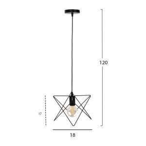 Chandelier, black metal, 18x17x120hcm Hm4075