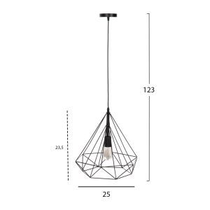 Chandelier, black metal, 25x22x123hcm Hm4040