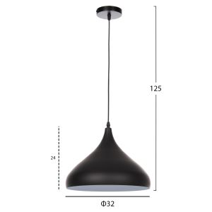 Chandelier, black metal, D32x125hcm Hm4157
