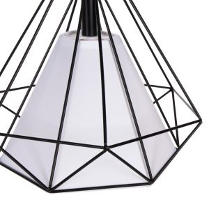Chandelier, black metal - white lamp cap, 25x25x125ycm Hm4065