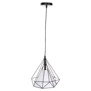 Chandelier, black metal - white lamp cap, 25x25x125ycm Hm4065