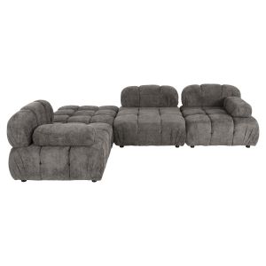 Polymorphic sofa Stonehenge Shifter Hm6073,02 textured fabric in gray color 290x196x76hcm