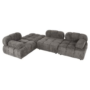 Polymorphic sofa Stonehenge Shifter Hm6073,02 textured fabric in gray color 290x196x76hcm