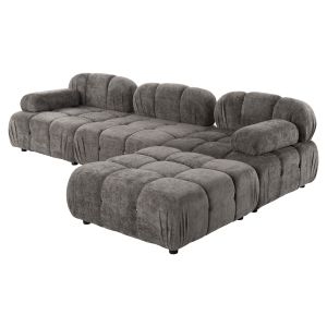 Polymorphic sofa Stonehenge Shifter Hm6073,02 textured fabric in gray color 290x196x76hcm
