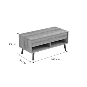 Polymorphic coffee table Skyfi natural/dark gray 100x60x45cm