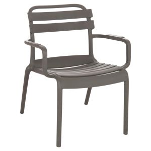 Polypropylene chair Korver Hm6333.05 dark olive green 63.5x65x76cm.