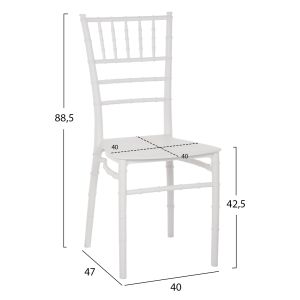 Polypropylene catering chair Hm8058.31 Tiffany in white 39x46x88υεκ.