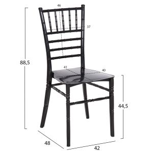 Полипропиленов стол за кетъринг Tiffany New лъскав черен 42x48x88,5cm Hm8058,07