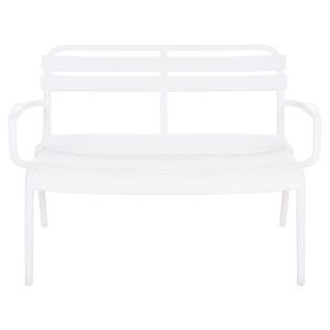 Polypropylene two-seater bench Korver Hm6332.01 white 113x65x76 cm.