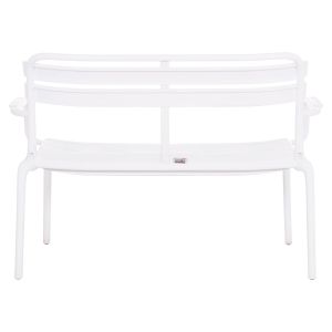 Polypropylene two-seater bench Korver Hm6332.01 white 113x65x76 cm.