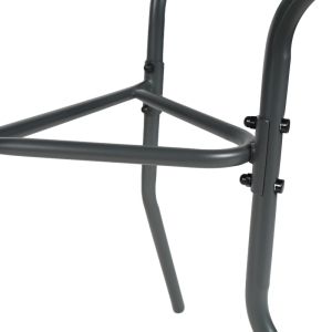 SEMI-ROUND TABLE BION GLASS-METAL IN DARK GREY COLOR 70X40X65CM