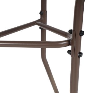 SEMI-ROUND TABLE BION GLASS-METAL IN BROWN COLOR 70X40X65CM