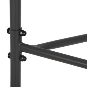 Полукръгла маса лима Hm5967,01 метал в сив цвят с стъклен плот 70x40x64,5hcm