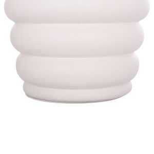 Side table Puffat Santorini Hm18172.02 fiber cement with white teak top Φ45x46cm.