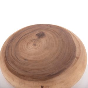 Side table Puffat Santorini Hm18172.02 fiber cement with white teak top Φ45x46cm.