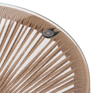 Помощна маса Allegra черни метални крака и естествен ратан Hm5873,01 D47χ45hcm