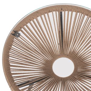 Помощна маса Allegra черни метални крака и естествен ратан Hm5873,01 D47χ45hcm
